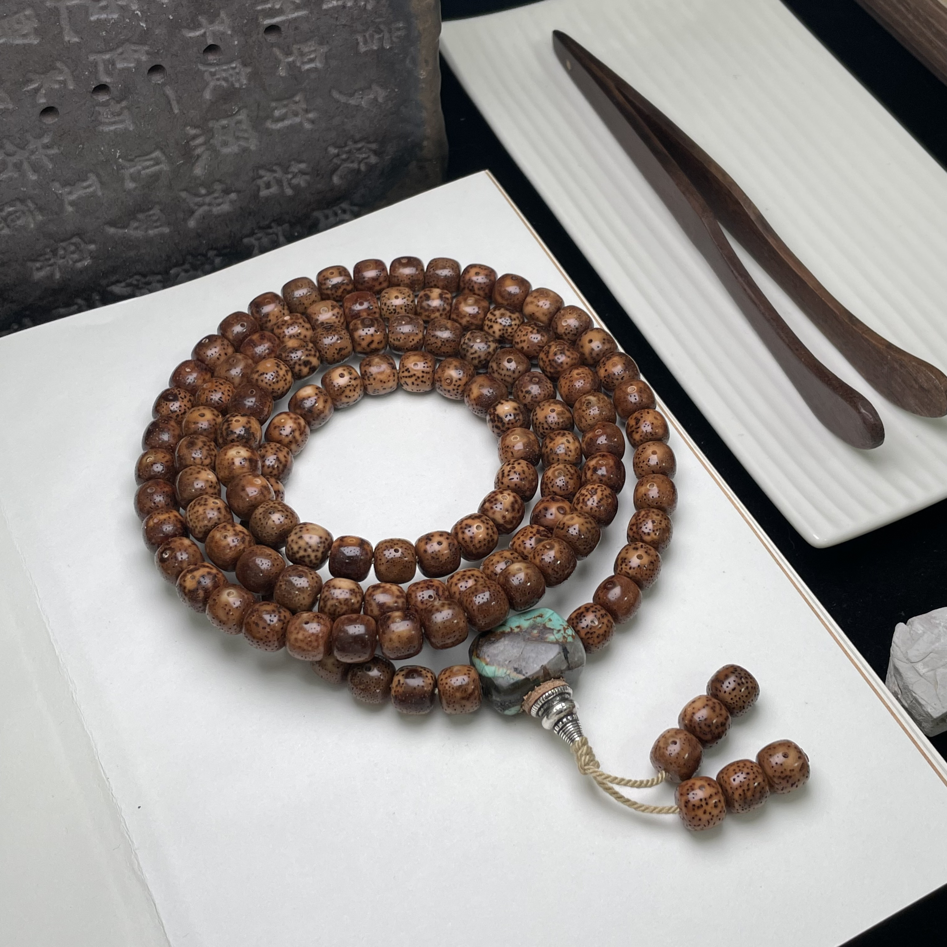 9/10老型桶珠长串念珠 大年份海南星月菩提陈籽 高油高瓷 