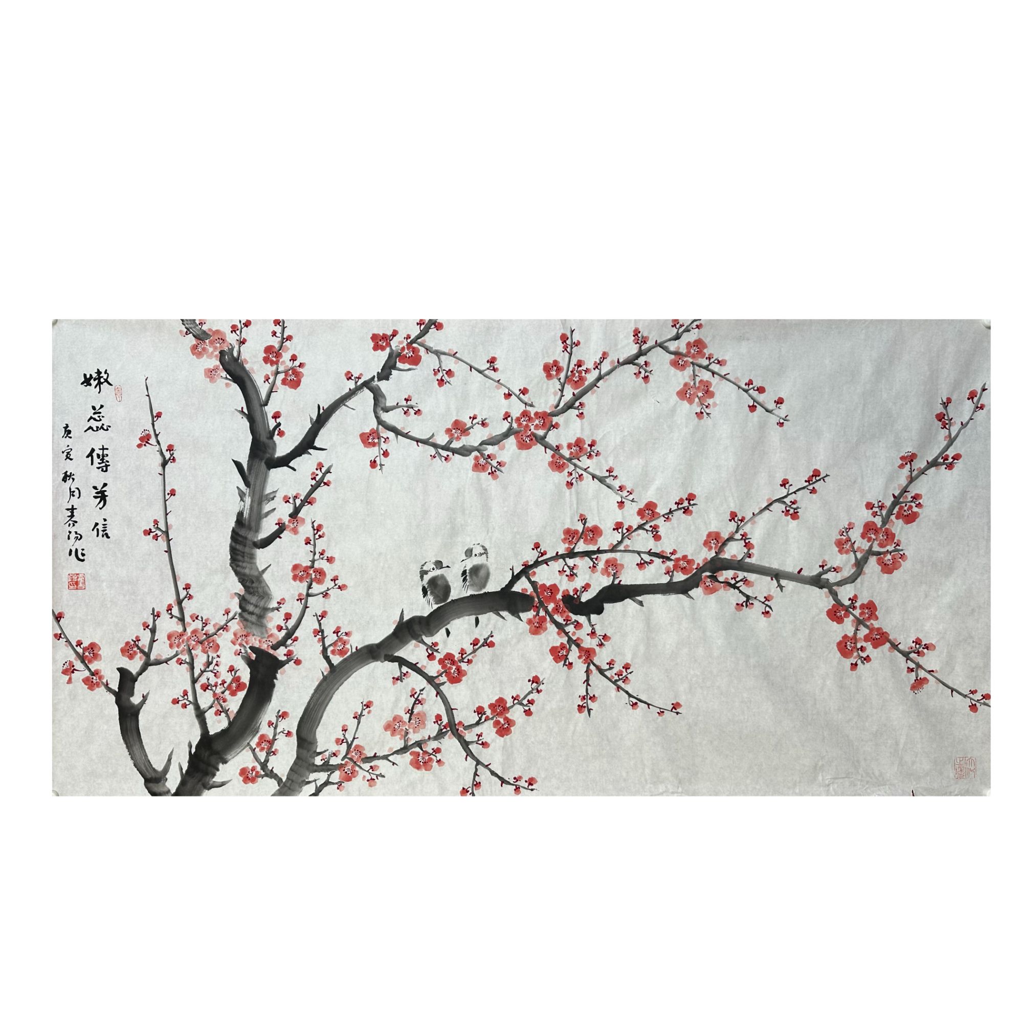 H-R-WBL-668 霍春阳 花鸟 136cm×68cm 软片