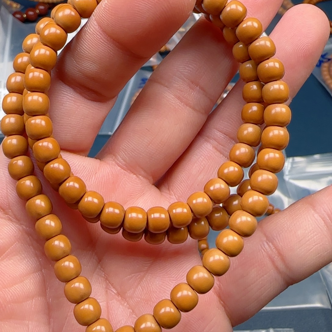 无***.橄榄核手串老挝SS级核尖极限弧尺寸6.6