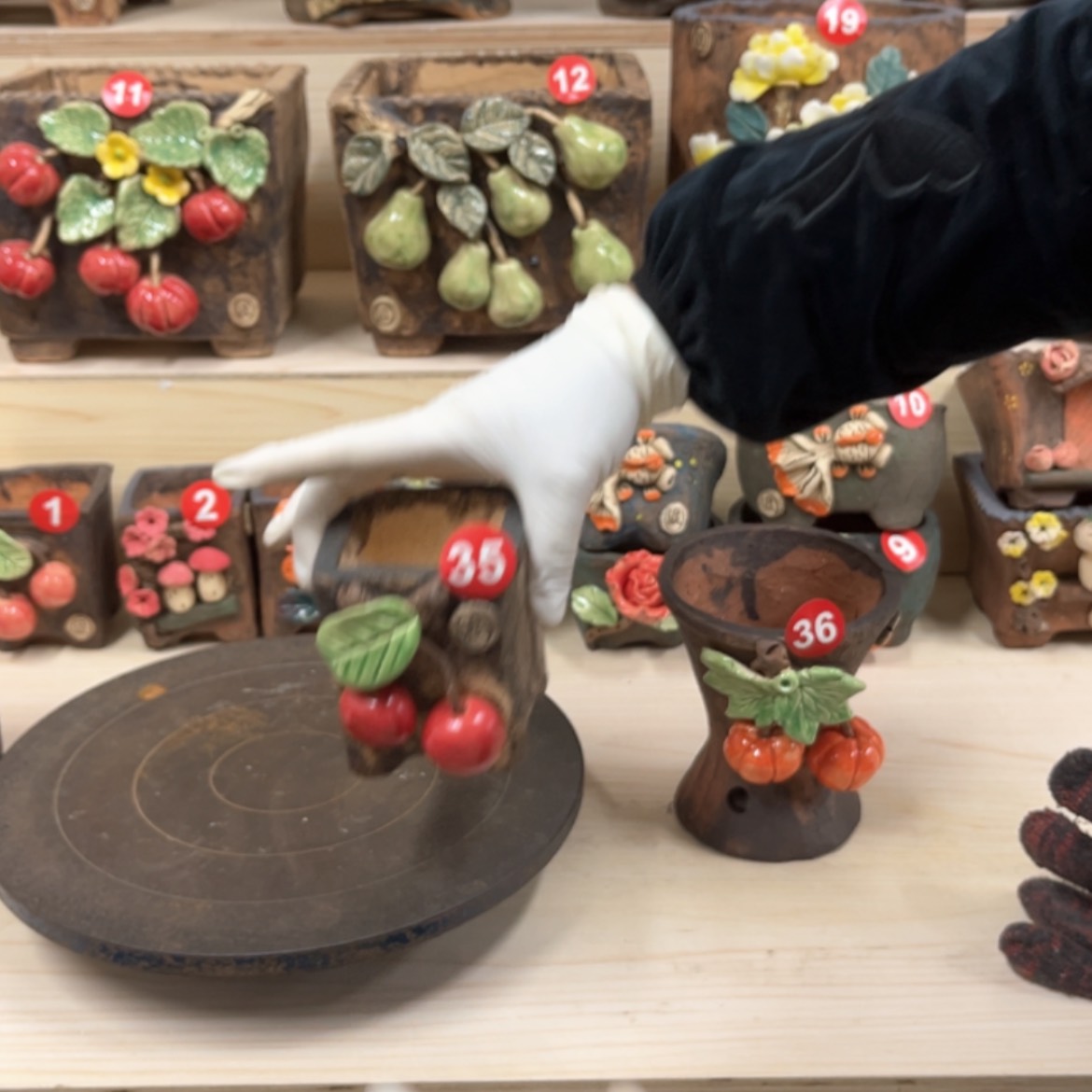 【闪购商品】紫砂花盆35号内口6.5脚高9