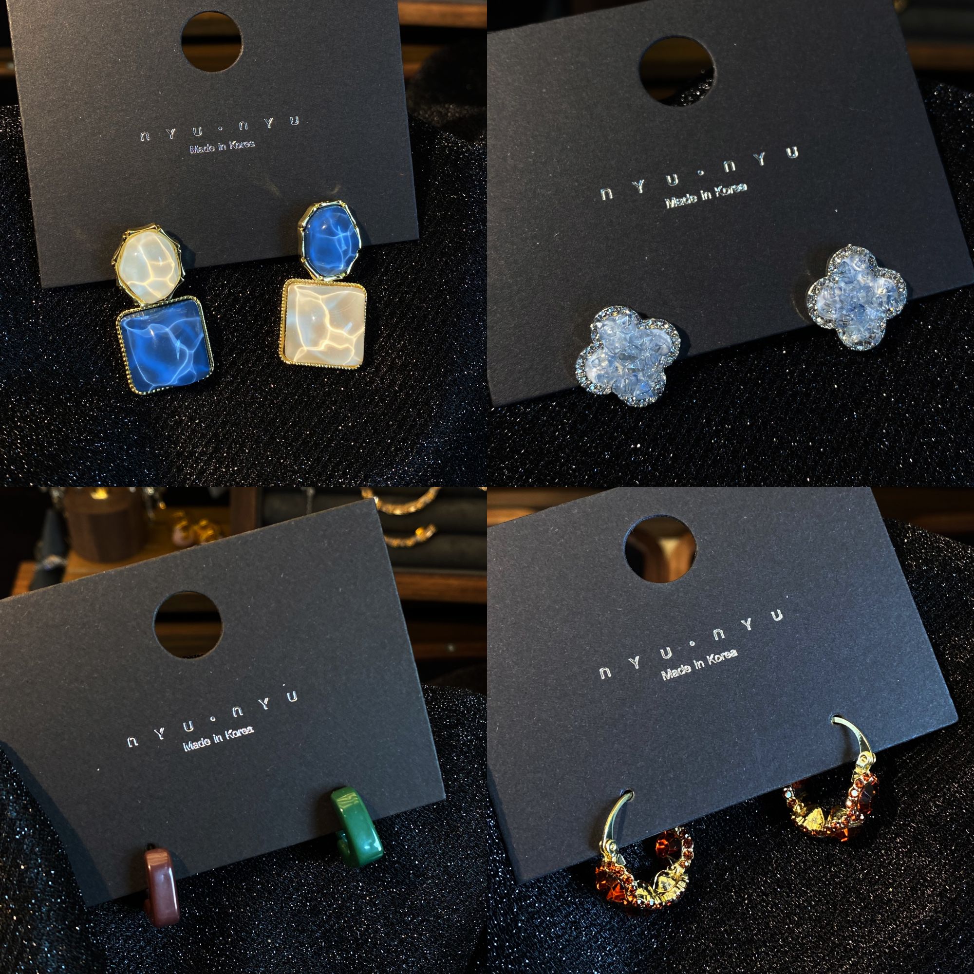 铜合金锆石耳饰 铜合金锆石耳饰 时尚饰品 女轻奢