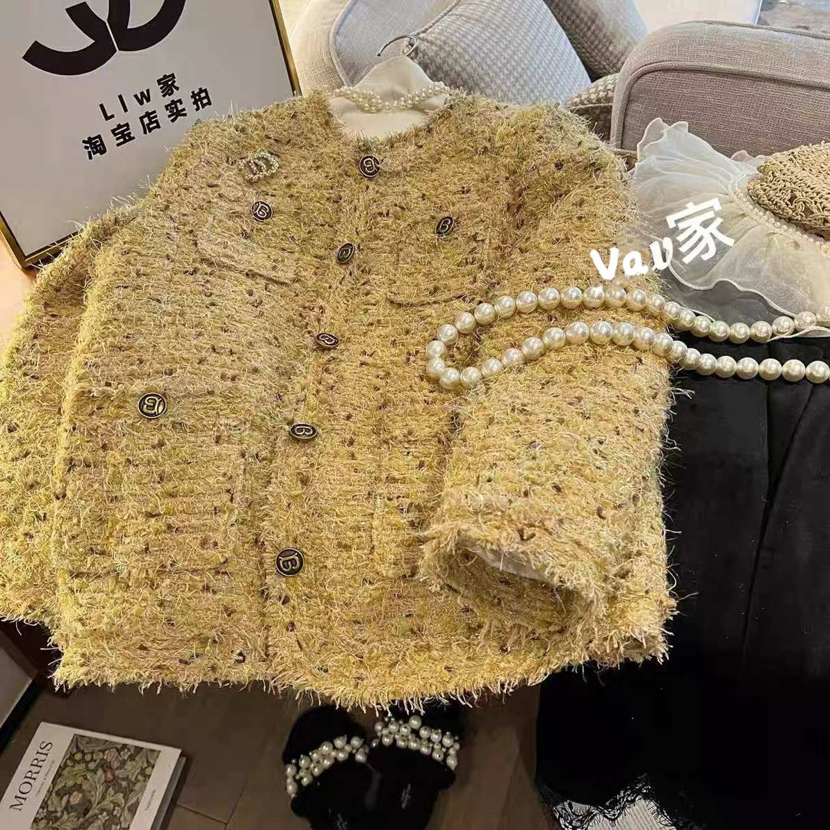 VaVa家：大码女装「香榭山茶」秋季轻奢高定法式气质名媛小香风外套