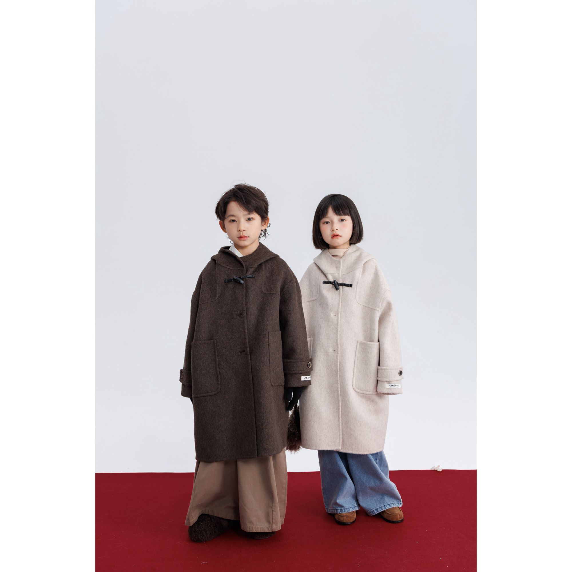 【直播专属】秘密花园秋冬厚款童装常规连帽男童女童呢大衣M6607