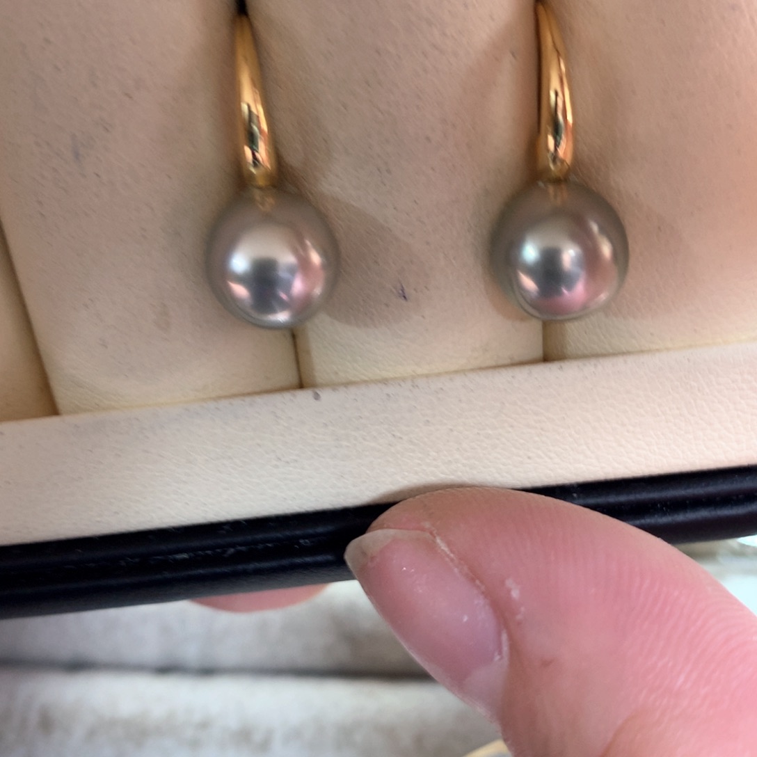 海水珍珠耳饰银S925镶嵌