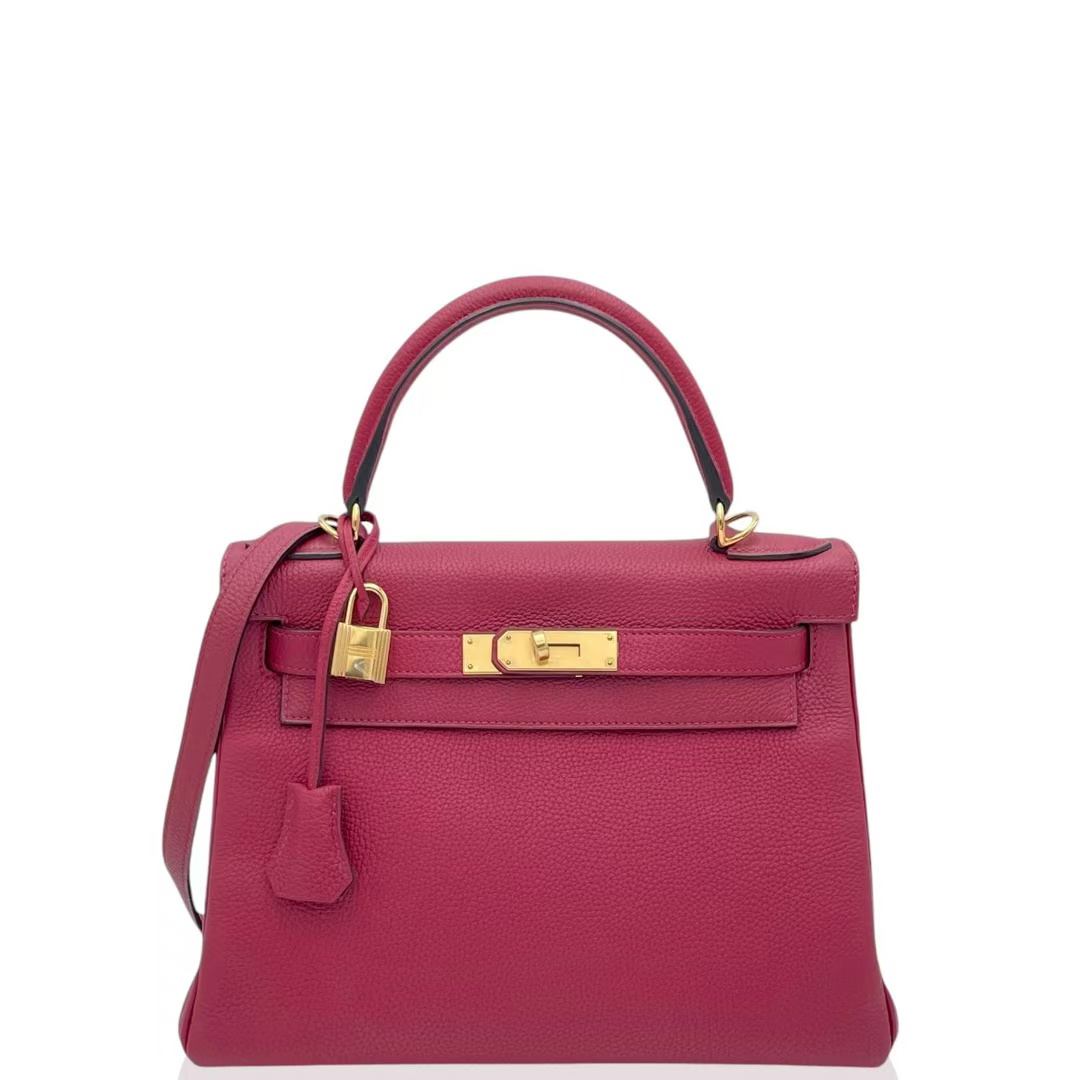 99新 Hermes/爱马仕 kelly 28 X togo 石榴红0114n2
