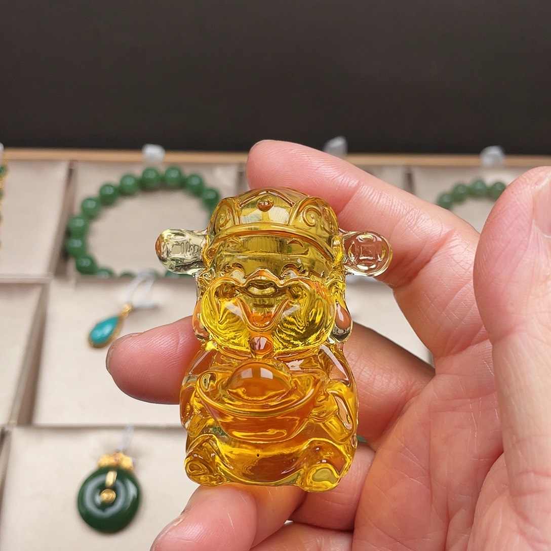 查罗石未镶嵌小摆件黄财神