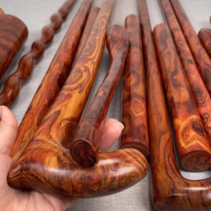 无***语海南黄花梨把玩棍拐杖