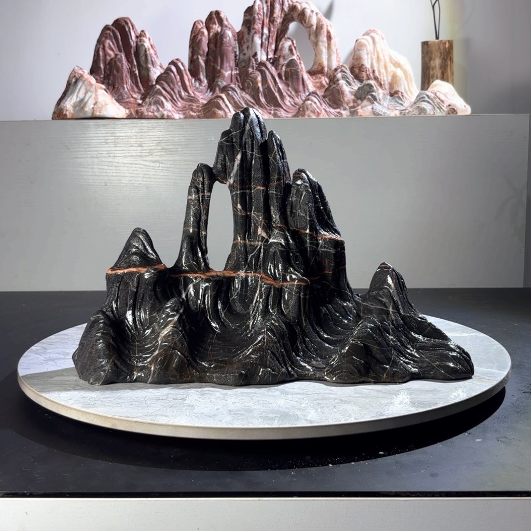 白***士灵璧山峰石靠山石