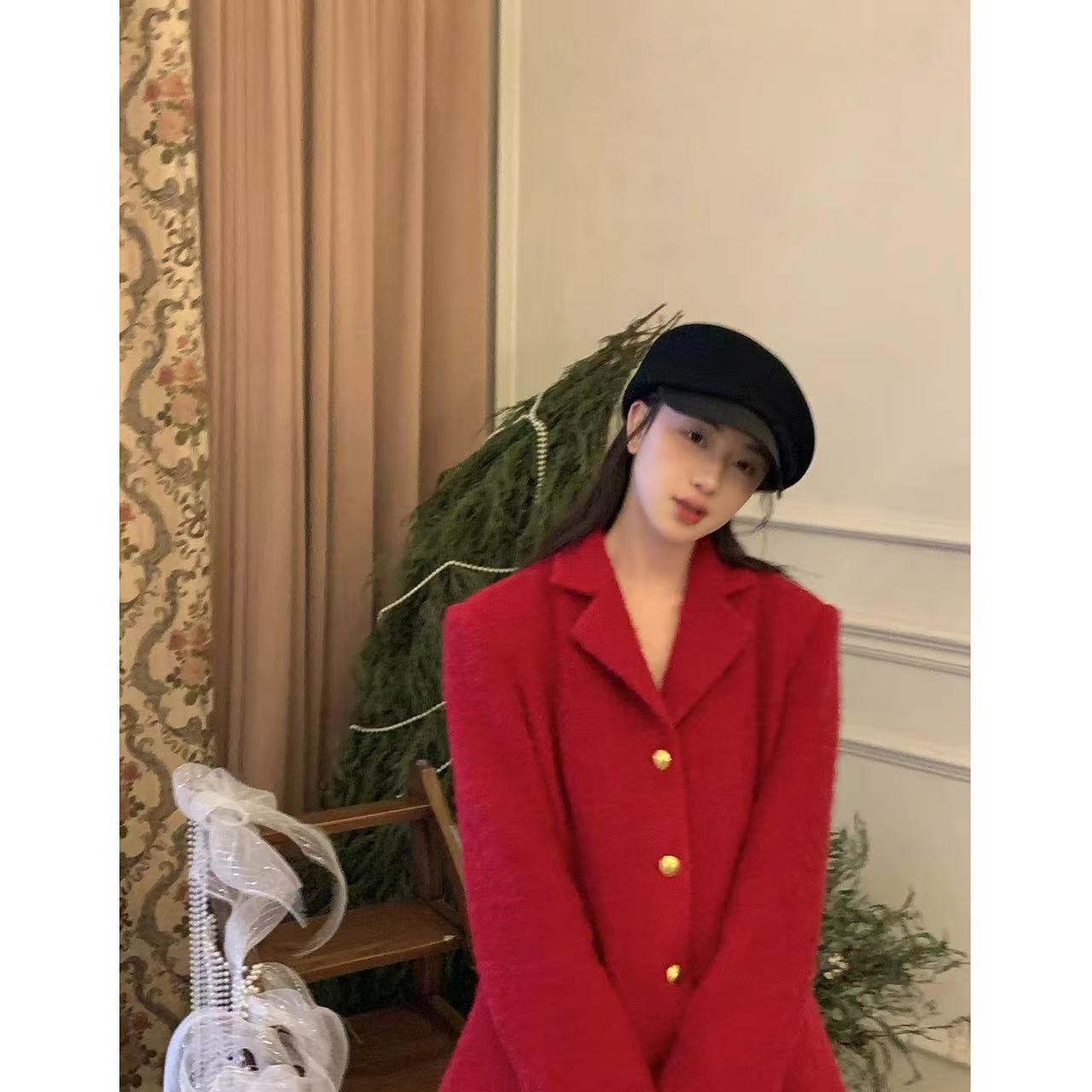 莲的百万 香香公主 羊毛大衣