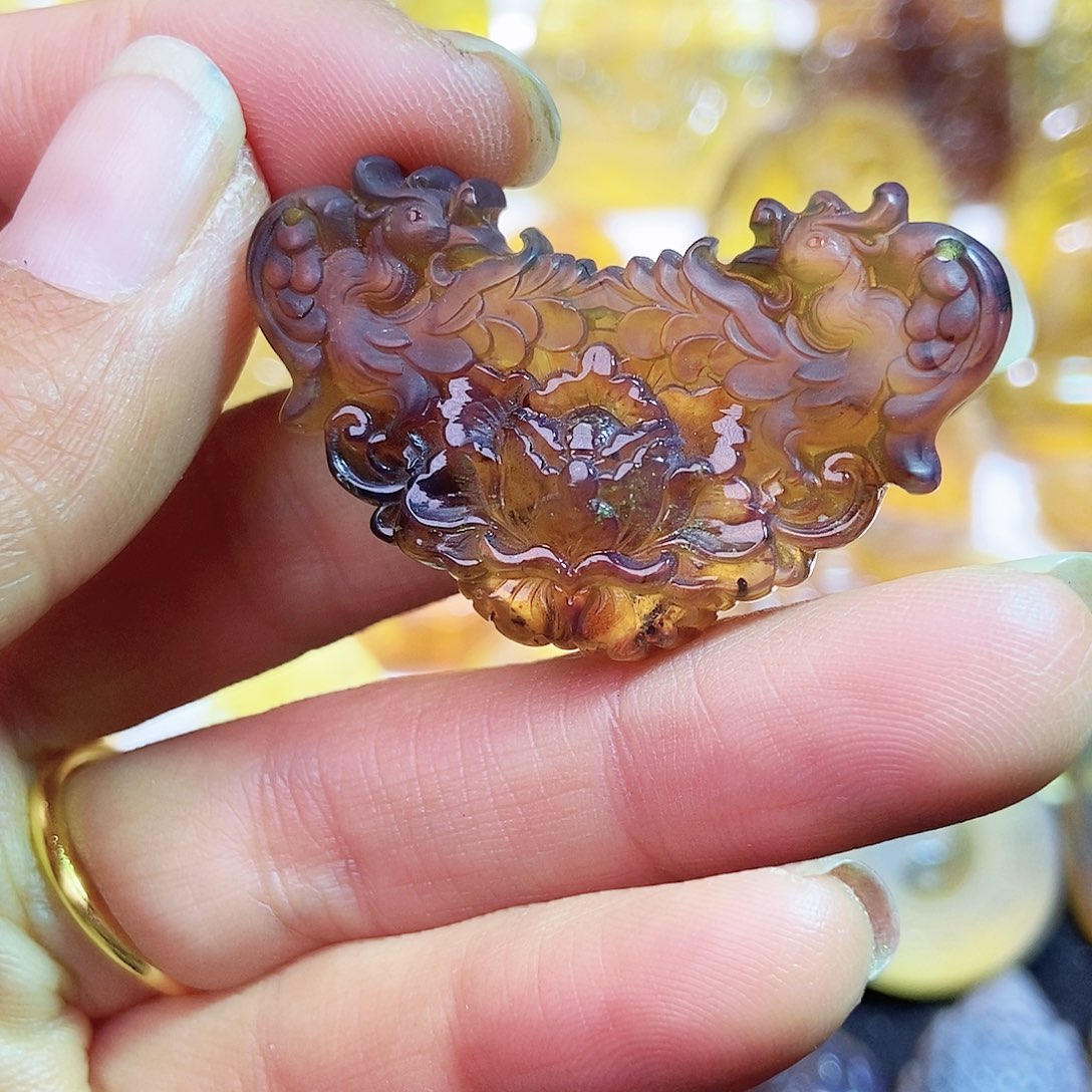 琥珀颈饰未镶嵌凤凰105