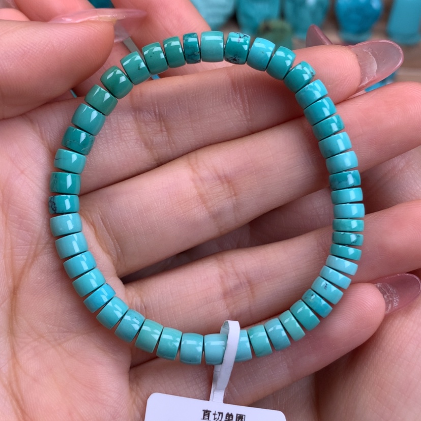 【闪购商品】绿松石未镶嵌福利款直切手串5.5