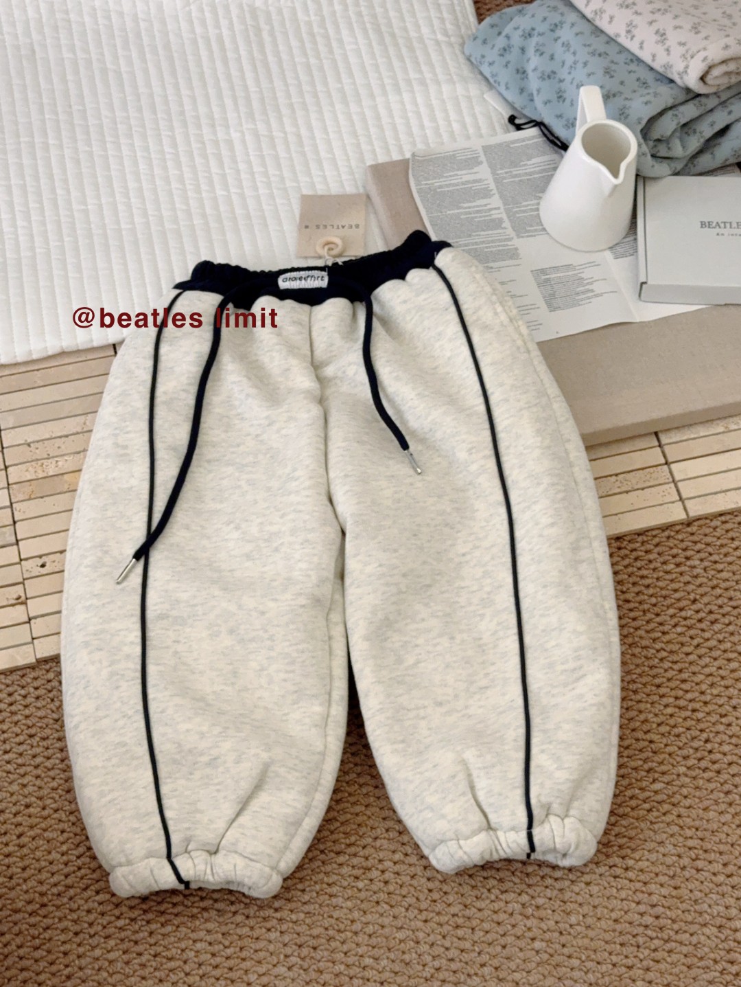 【7923卡绳】针织蚕丝加厚棉裤