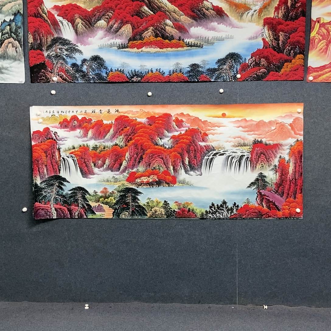 国画小八尺山水一副