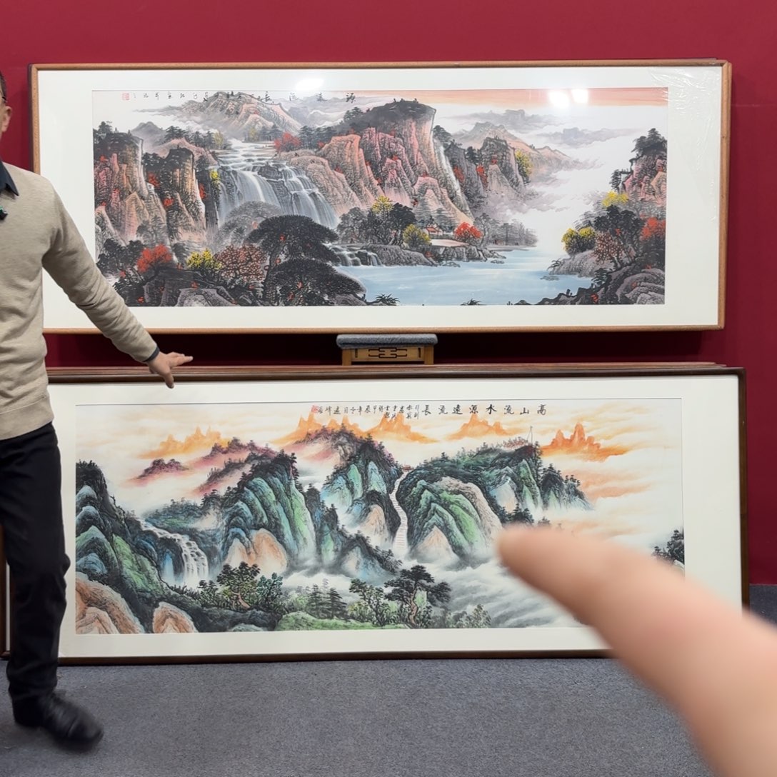 国画带框绘画210/80尺寸