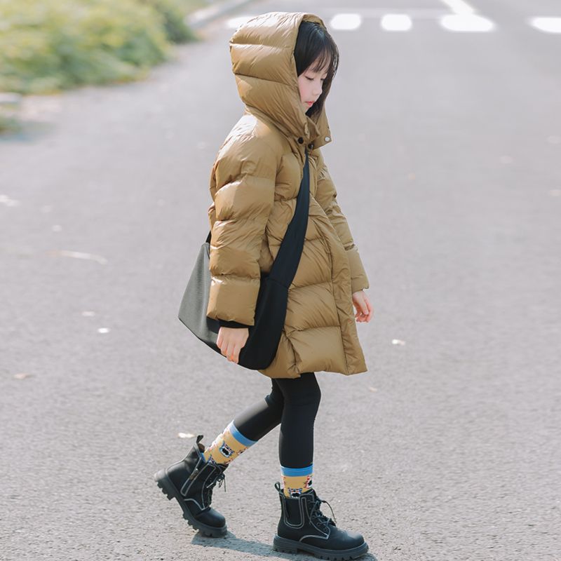  鹅小宝 三防中长款儿童羽绒服95白鹅绒女童2025新款冬季洋气男童