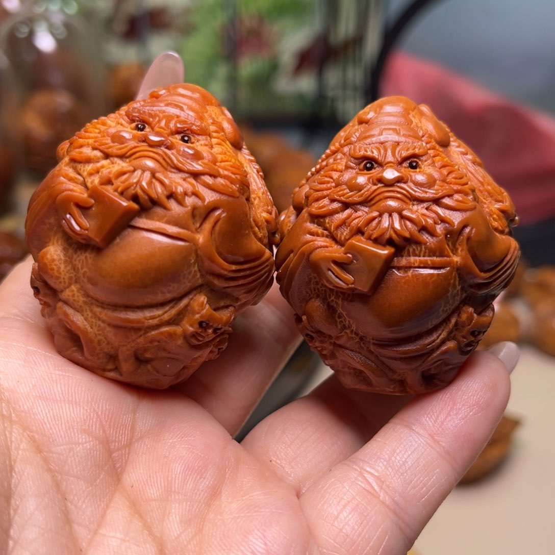橄榄核手串/手链靓*钟馗一对 四一尺