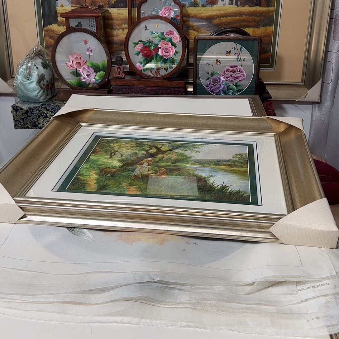 刺绣•***酱纯手工刺绣画