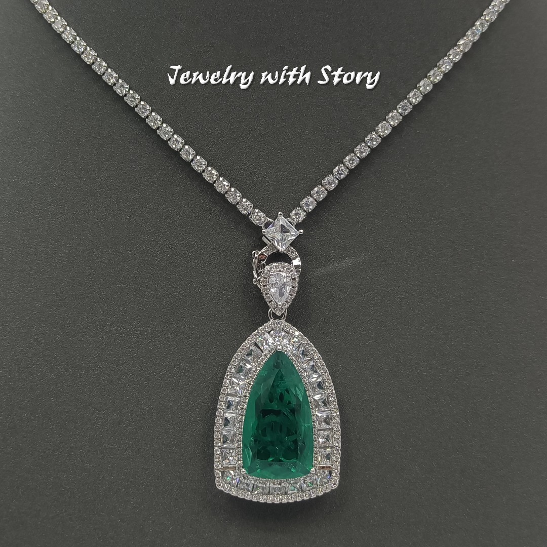 铜合金合成锆石项链 X2ZSS-36429 项链时尚轻奢气质欧美精致