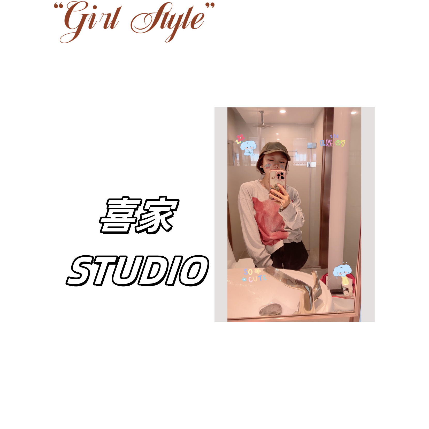 小红牛丫^韩国早秋新款软糯长袖红色牛印花体恤慵懒洋气百搭显瘦