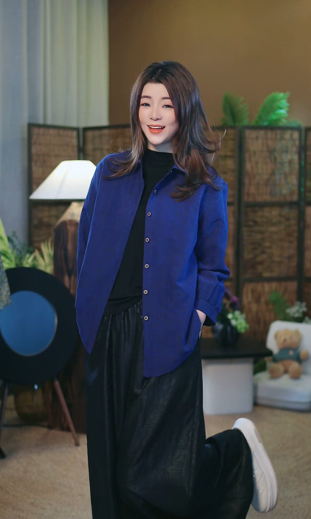 杯子家《蓝龟翻领衬衫两面穿》桑蚕丝香云纱龟裂纹超显白上衣
