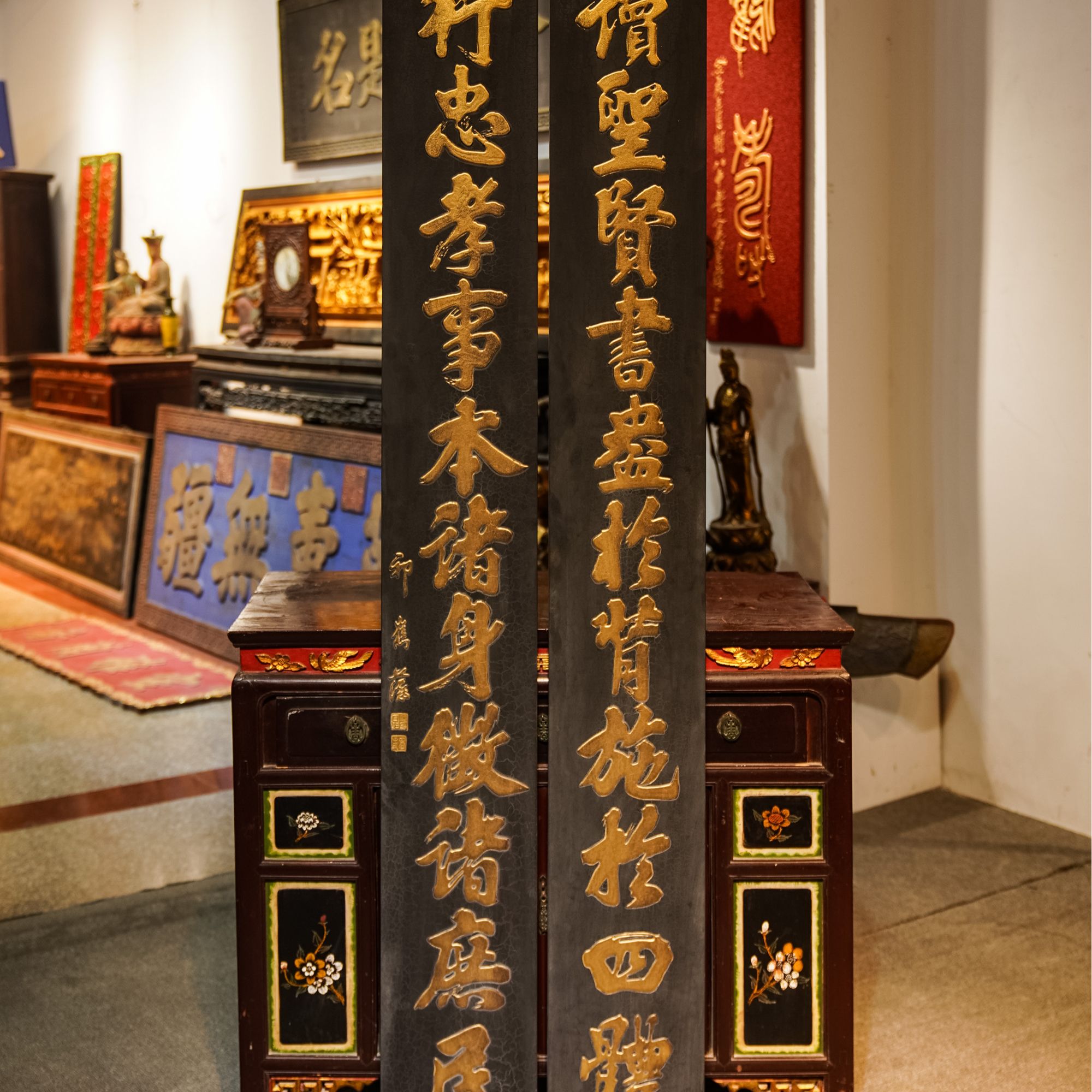 中式实木雕刻牌匾定制古门头店铺招牌设计 读圣贤书