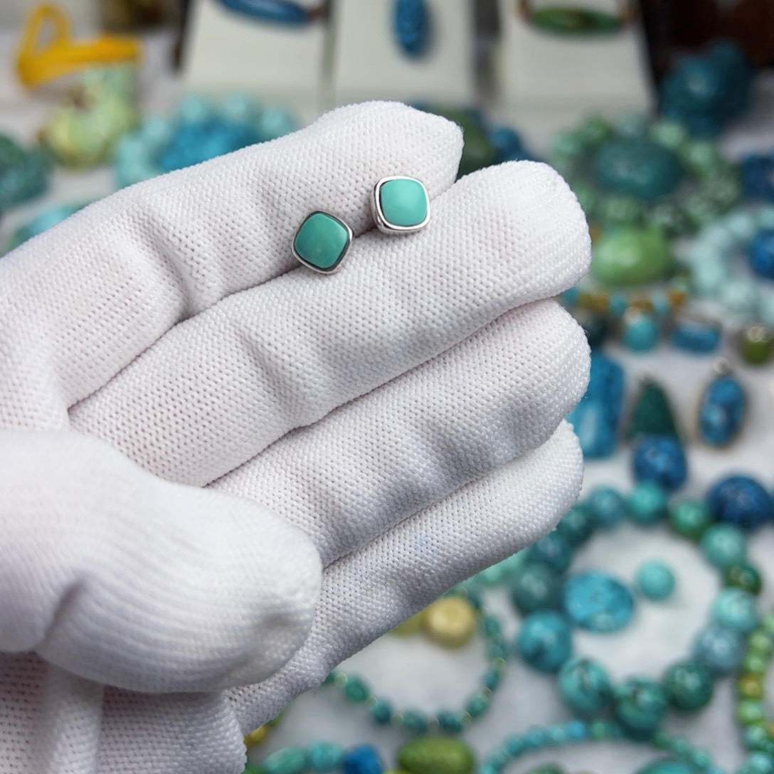 绿松石珠宝奇石银S925镶嵌