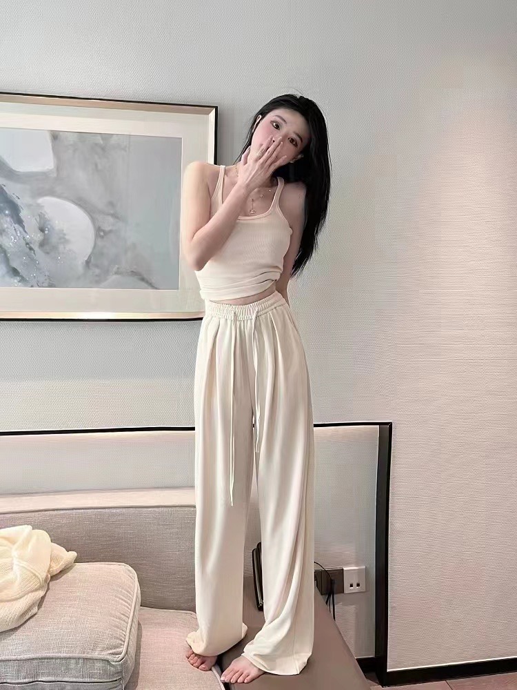 小雅姐姐 【铜氨裤】春夏抖抖垂感凉凉直筒休闲阔腿裤IO01