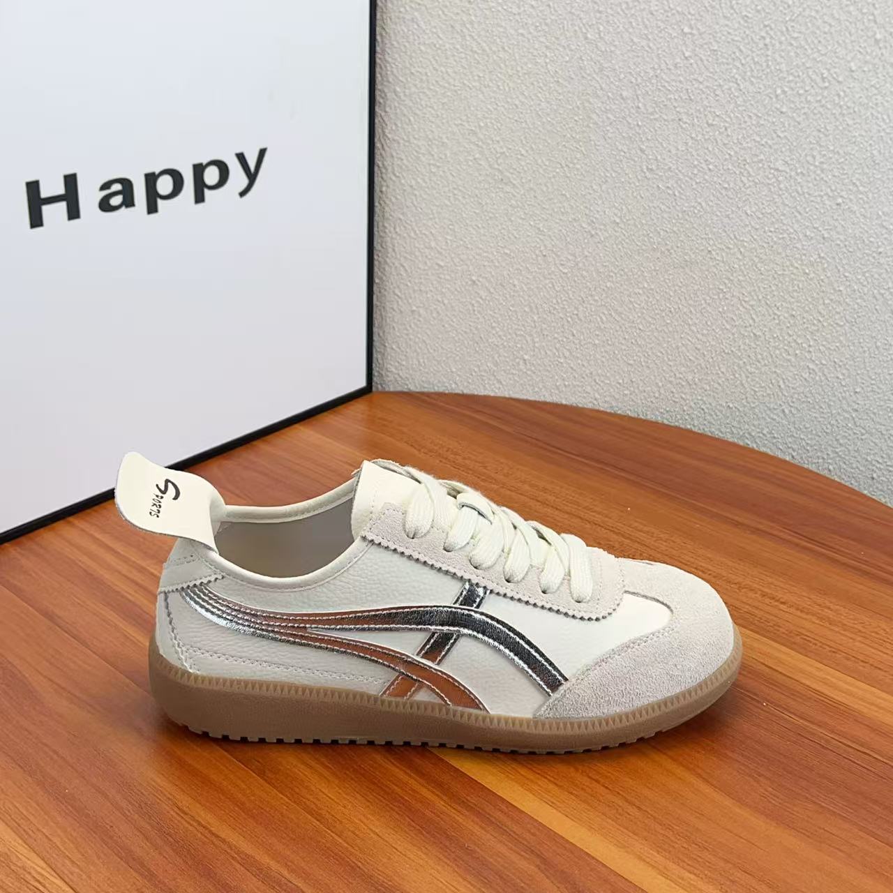 2025新款爆款美式复古百搭拼色休闲厚底德训鞋 1001