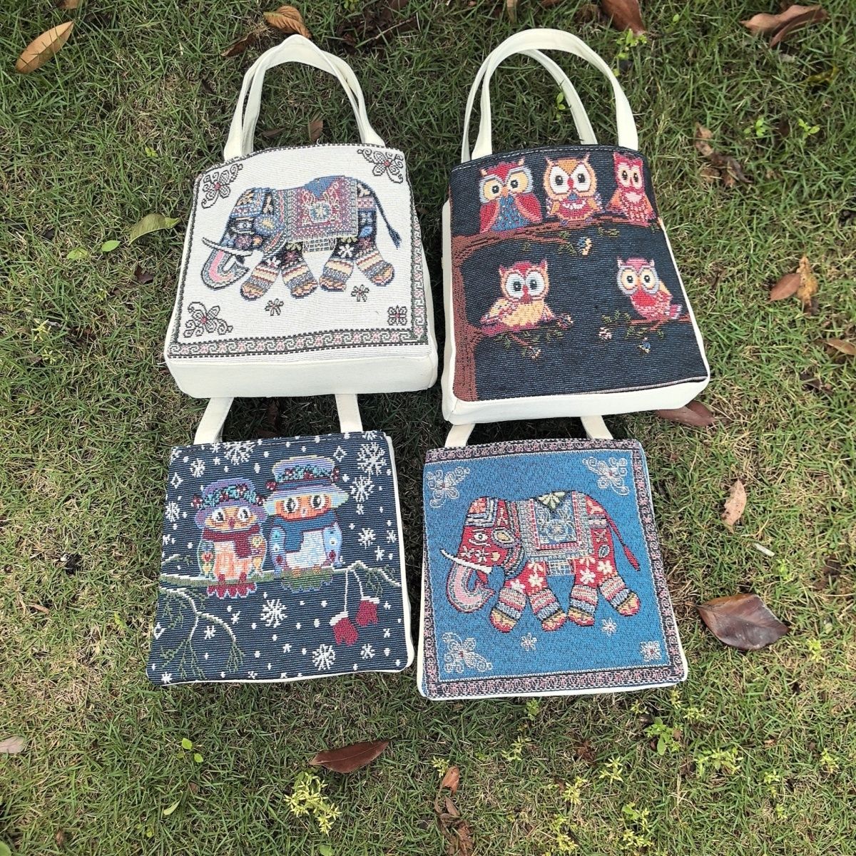 中国风民族刺绣花手提包复古帆布包新款中老年妈妈手提拎包手机包