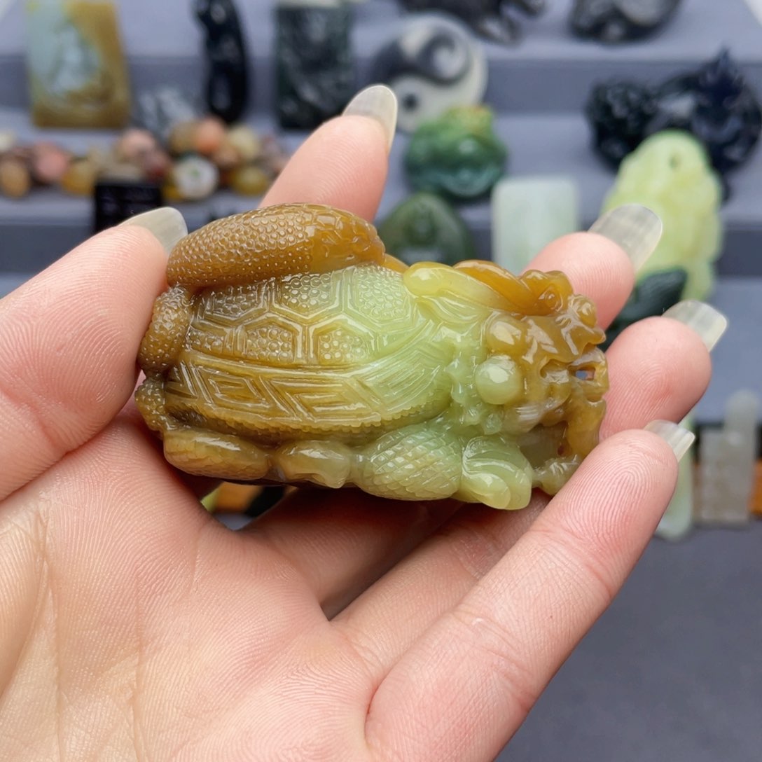 和田玉颈饰未镶嵌猫*～