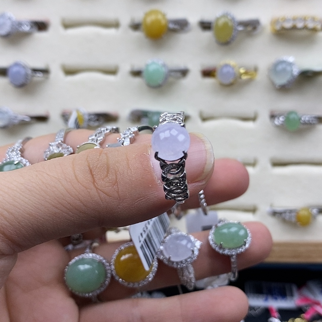 翡翠银S925镶嵌戒指