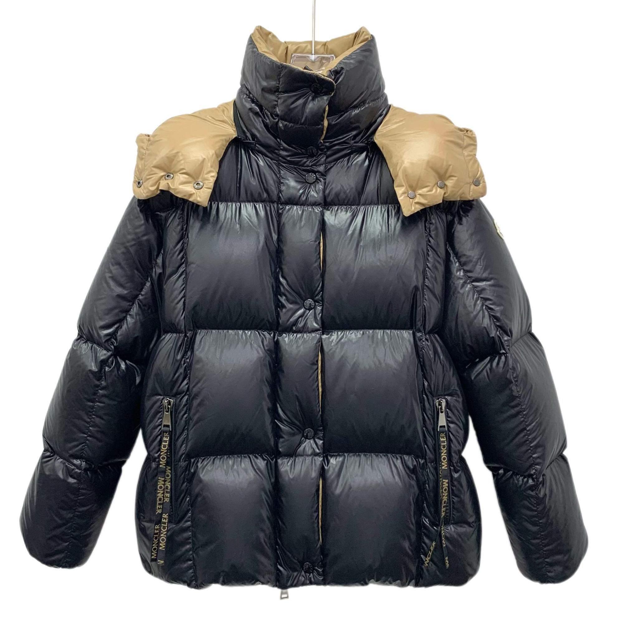 99新 MONCLER  JW0397 22款 Parana 黑色徽标贴饰羽绒服 1 S码