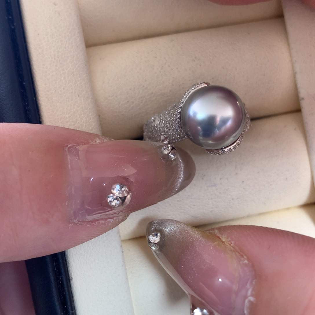 海水珍珠戒指银S925镶嵌