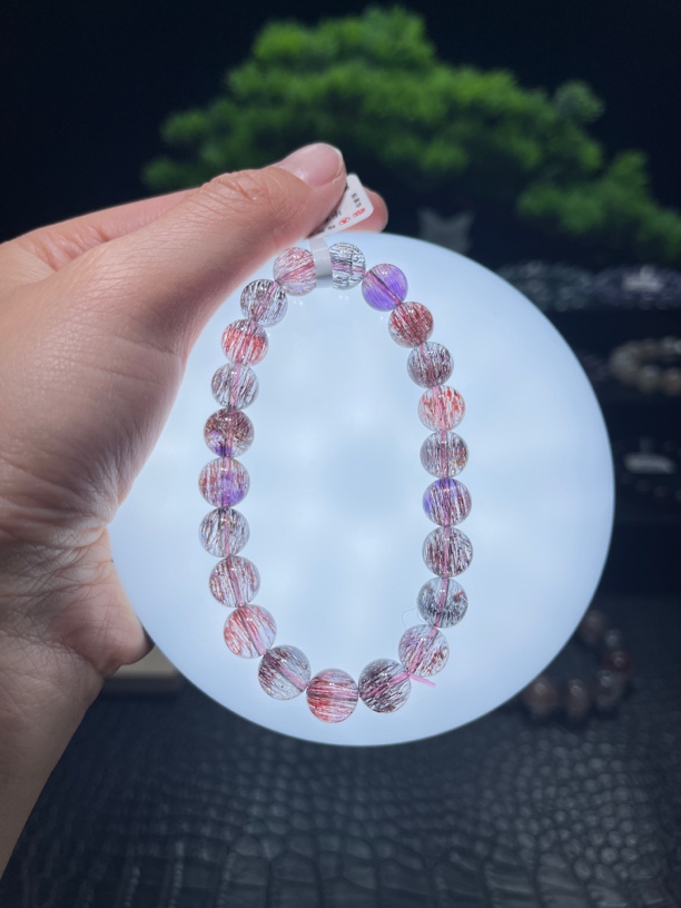 毕业级双色超七手链，晶体通透