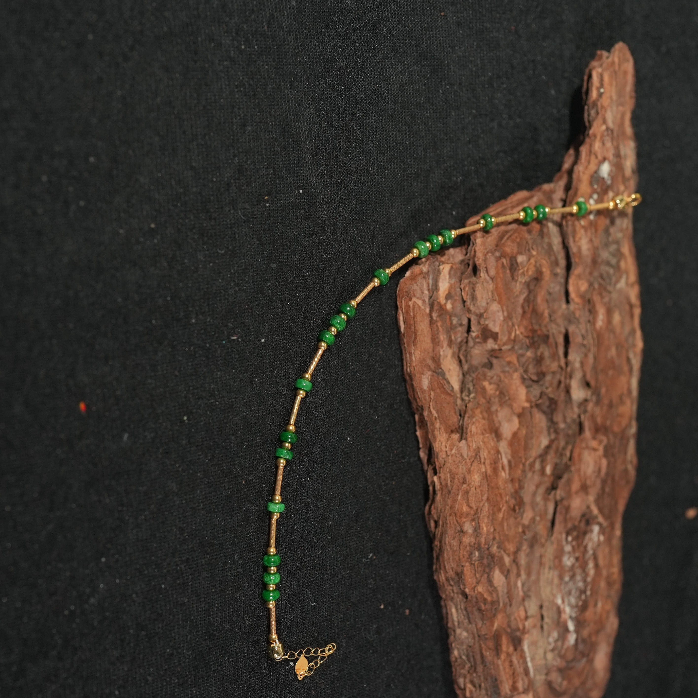 9.8香港王老板-18k金翡翠手链手串多样性发一3g36