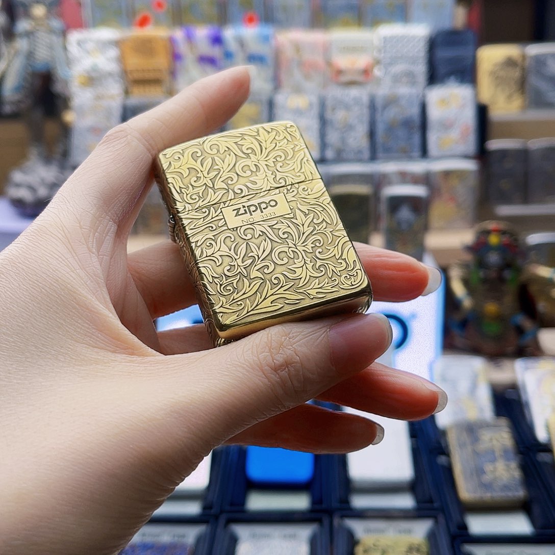 n***言铜钢黄铜唐草盔甲打火机