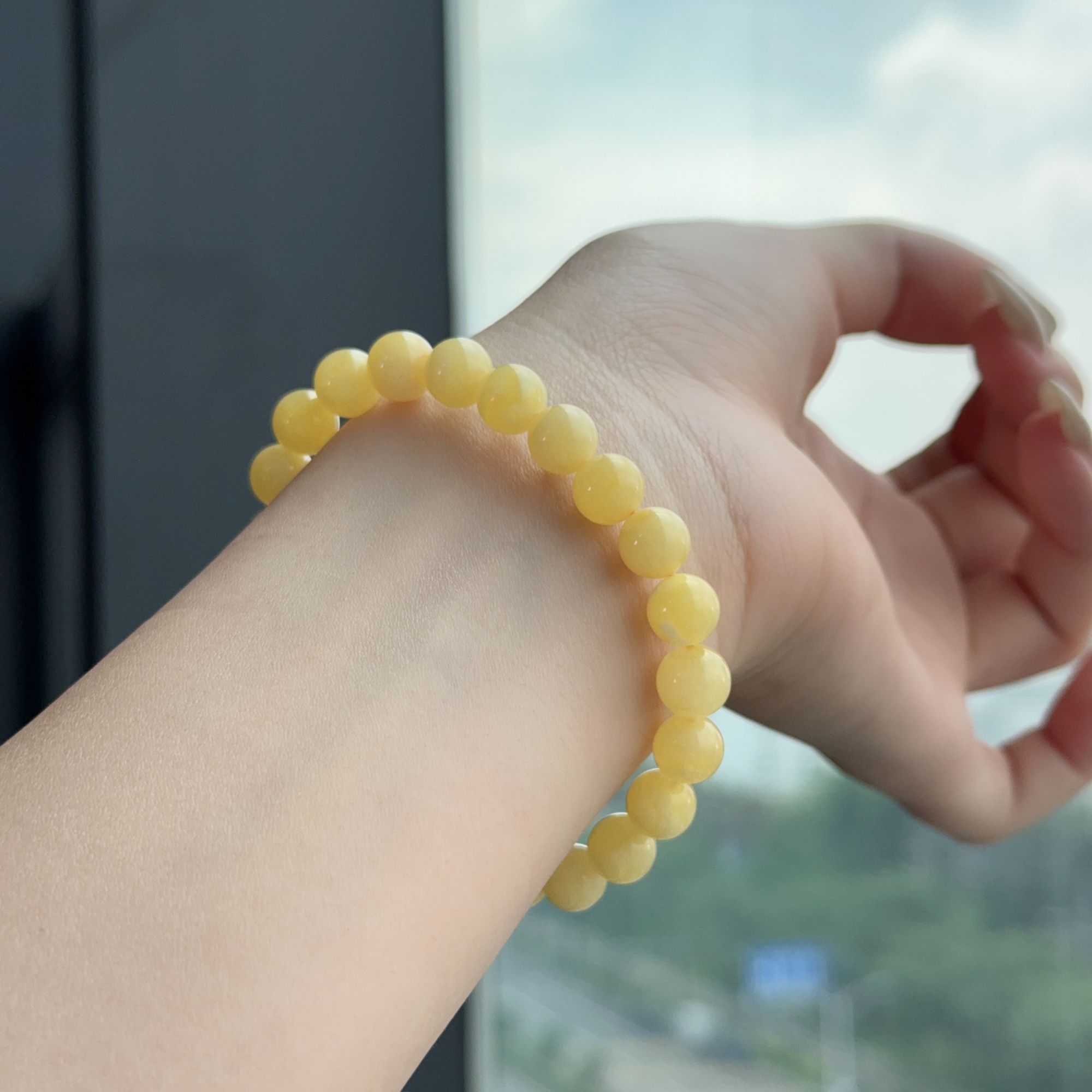 蜜蜡满蜡圆珠手串8mm