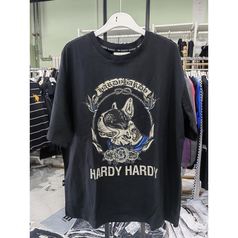 HD-1007时尚满钻法斗T恤圆领男款半袖黑色纯棉上衣