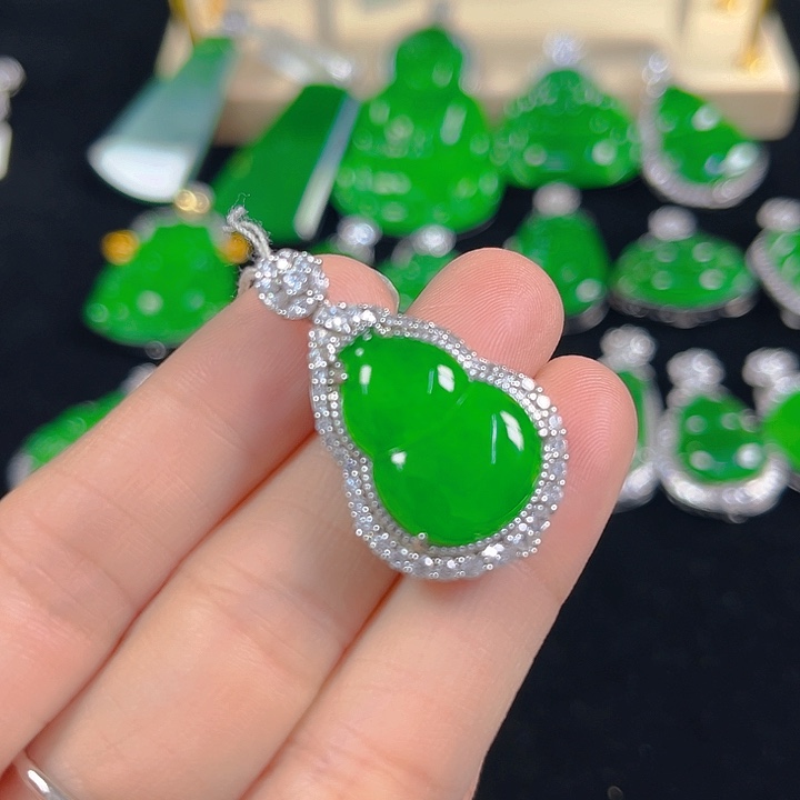 翡翠银S925镶嵌吊坠(不含链)