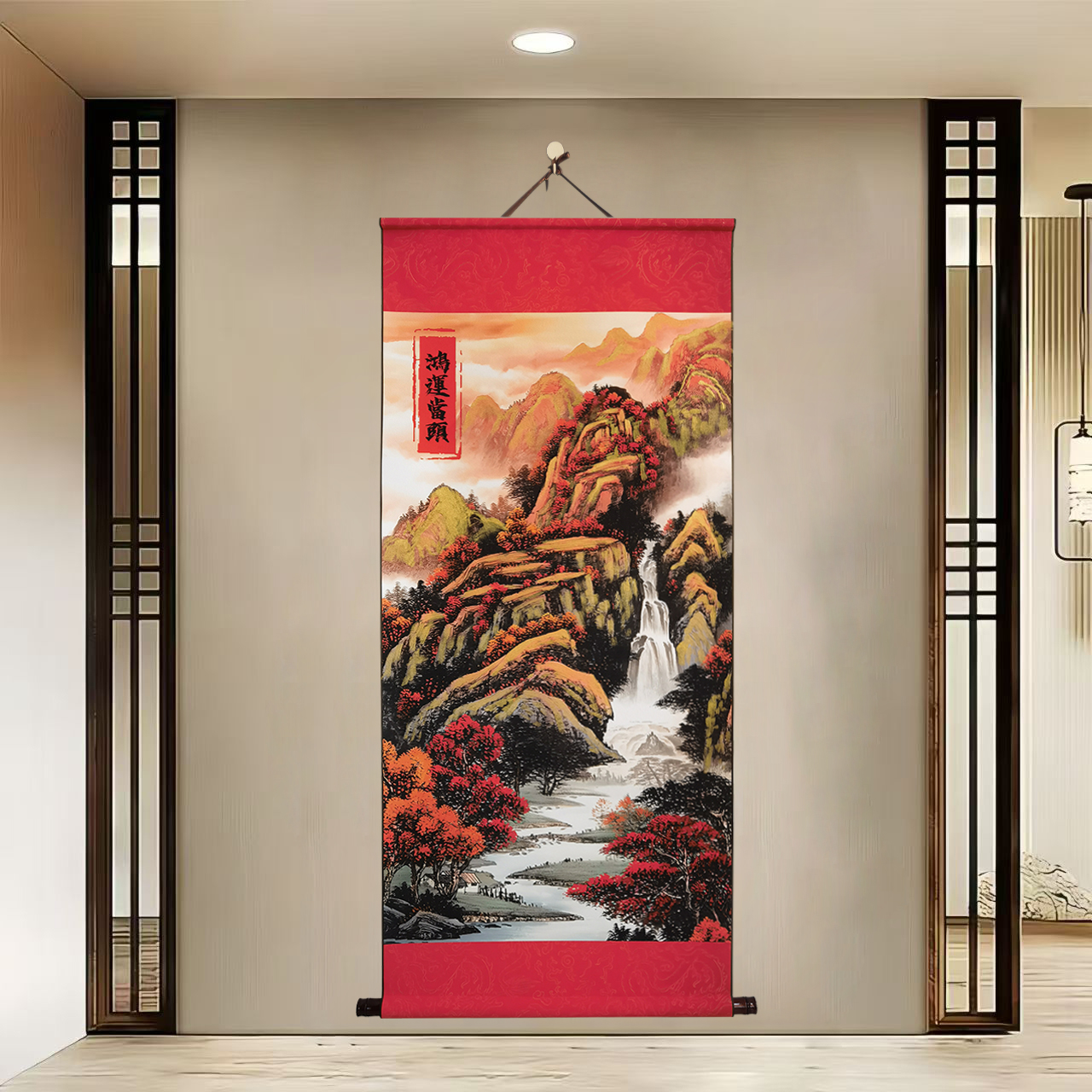 {鸿运当头}60x140国风卷轴装饰画