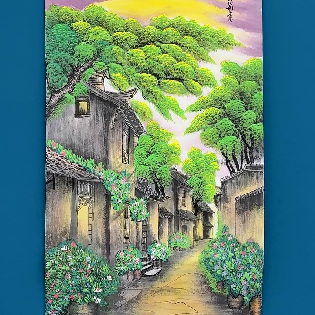 国画纯手绘江南图