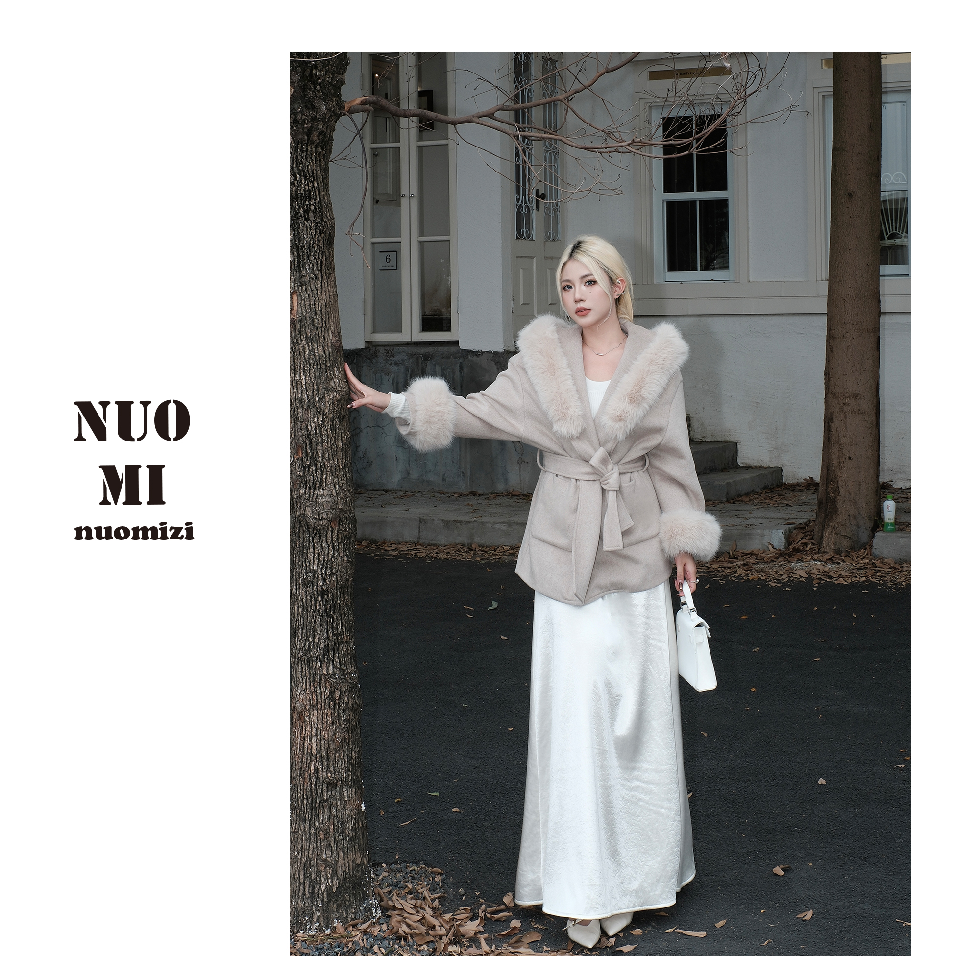 ZOZ糯米子[缎面裙]法式加绒缎面半身裙冬季休闲显瘦收腰A字裙子