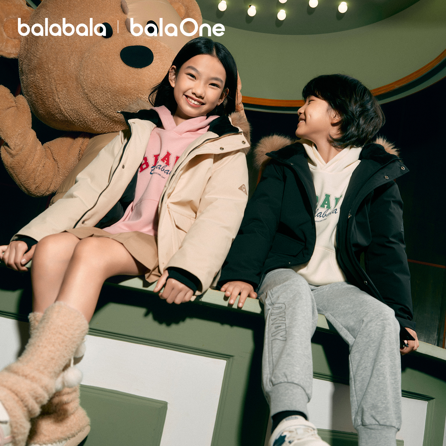【balaOne】巴拉巴拉儿童羽绒服男童女童童装2025冬款加厚保暖防护