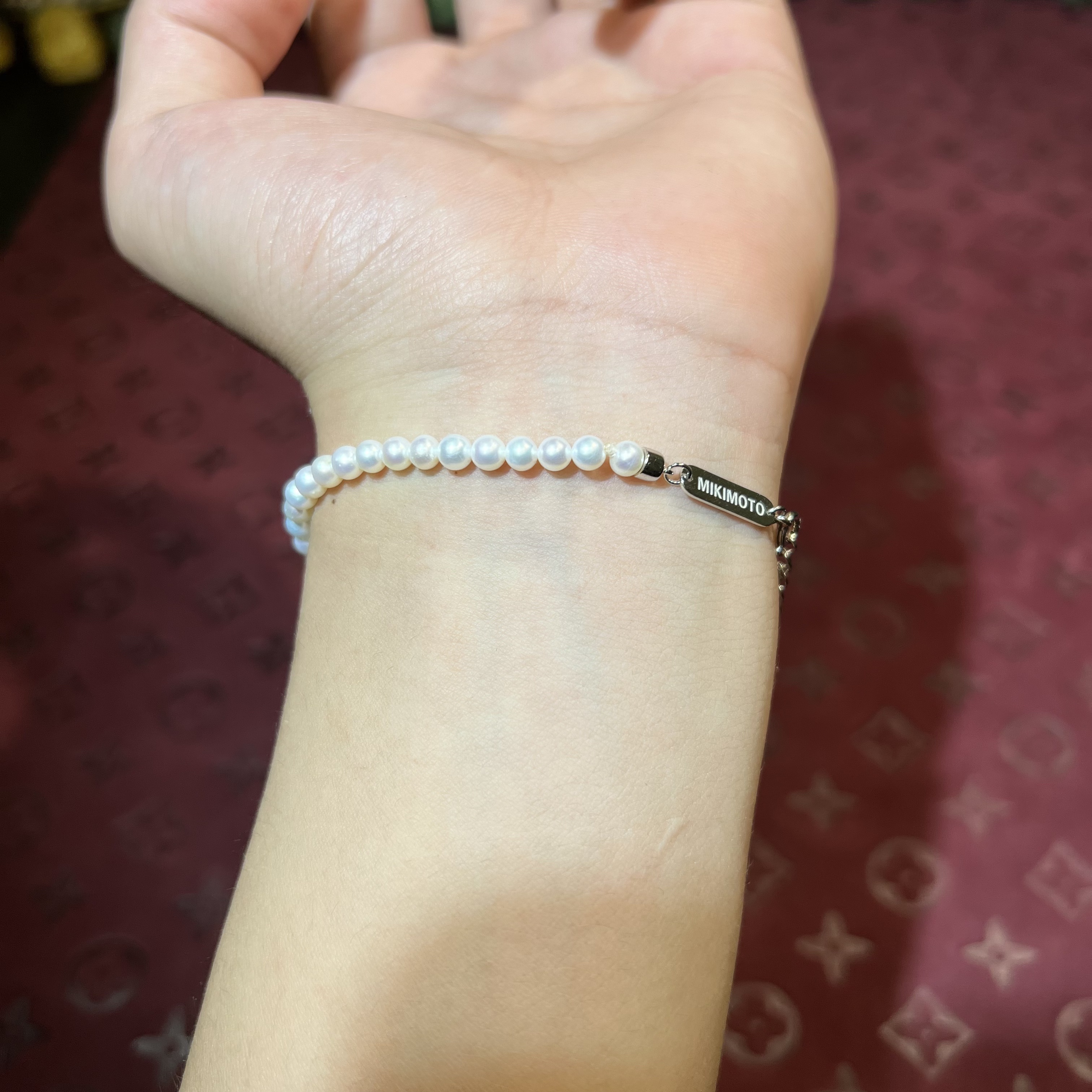 精品淡水小米珠4mm s925银时尚百搭珍珠手链5604-4