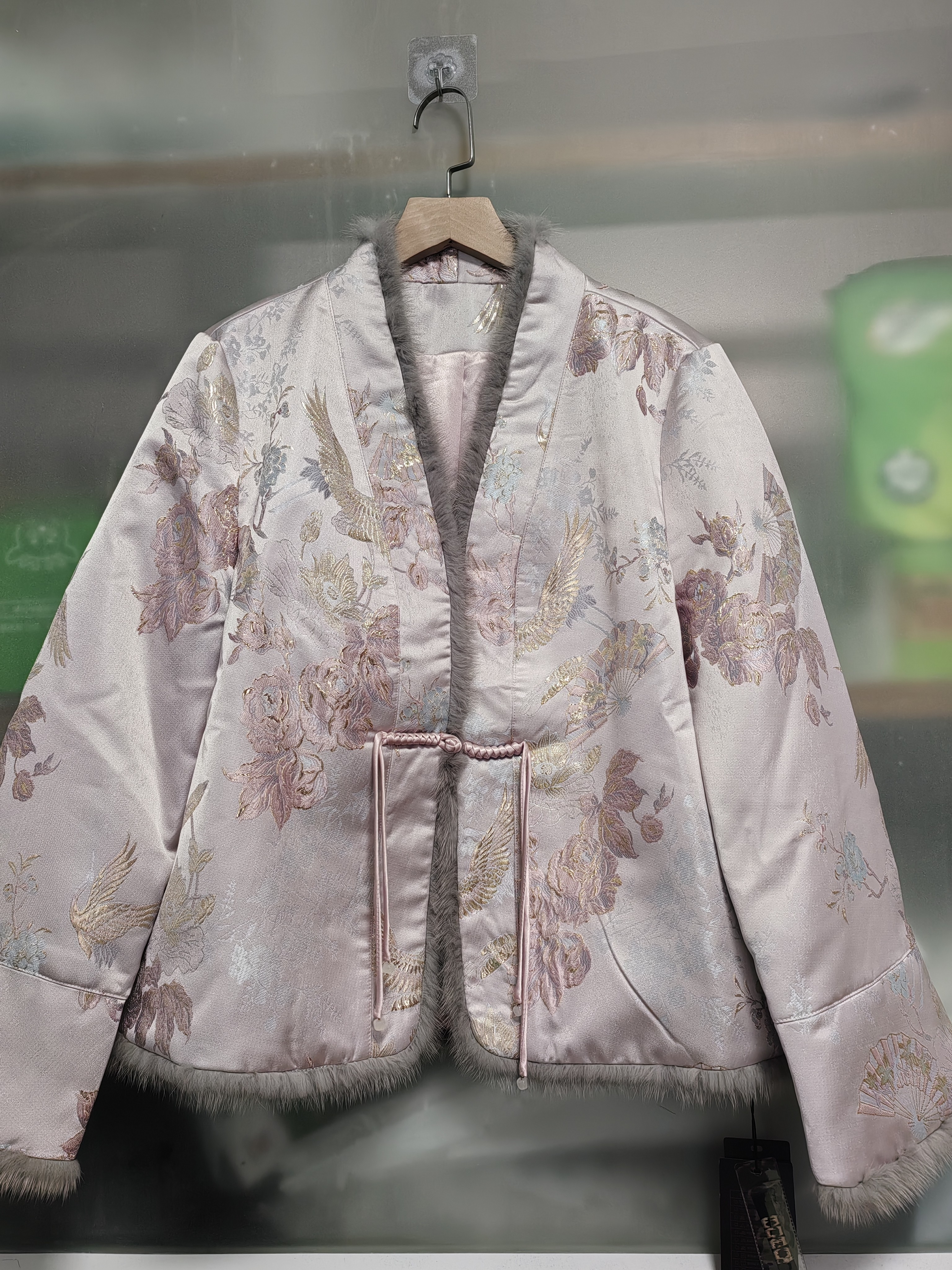 诗画25438香云纱桑蚕丝新中式国风秋冬季新款唐装加厚保暖棉服