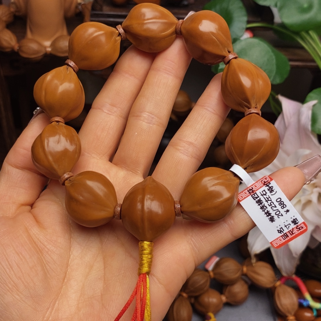 六***月手串/手链橄榄核梅林铁20/25左右四花亮面