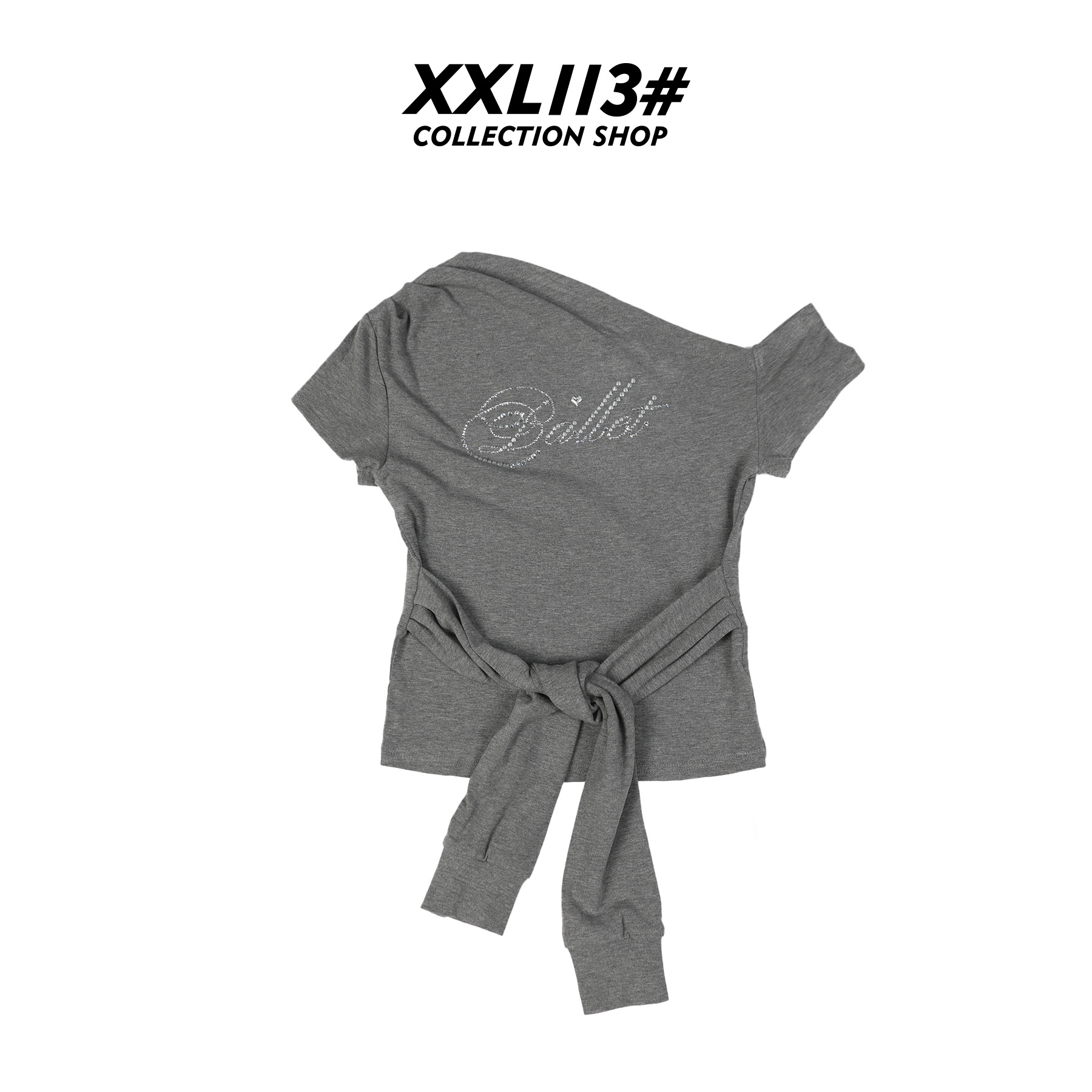 113* CENTRALIZED SHOP【宠粉专款】短袖绑带字母韩系T恤X5F02D6134