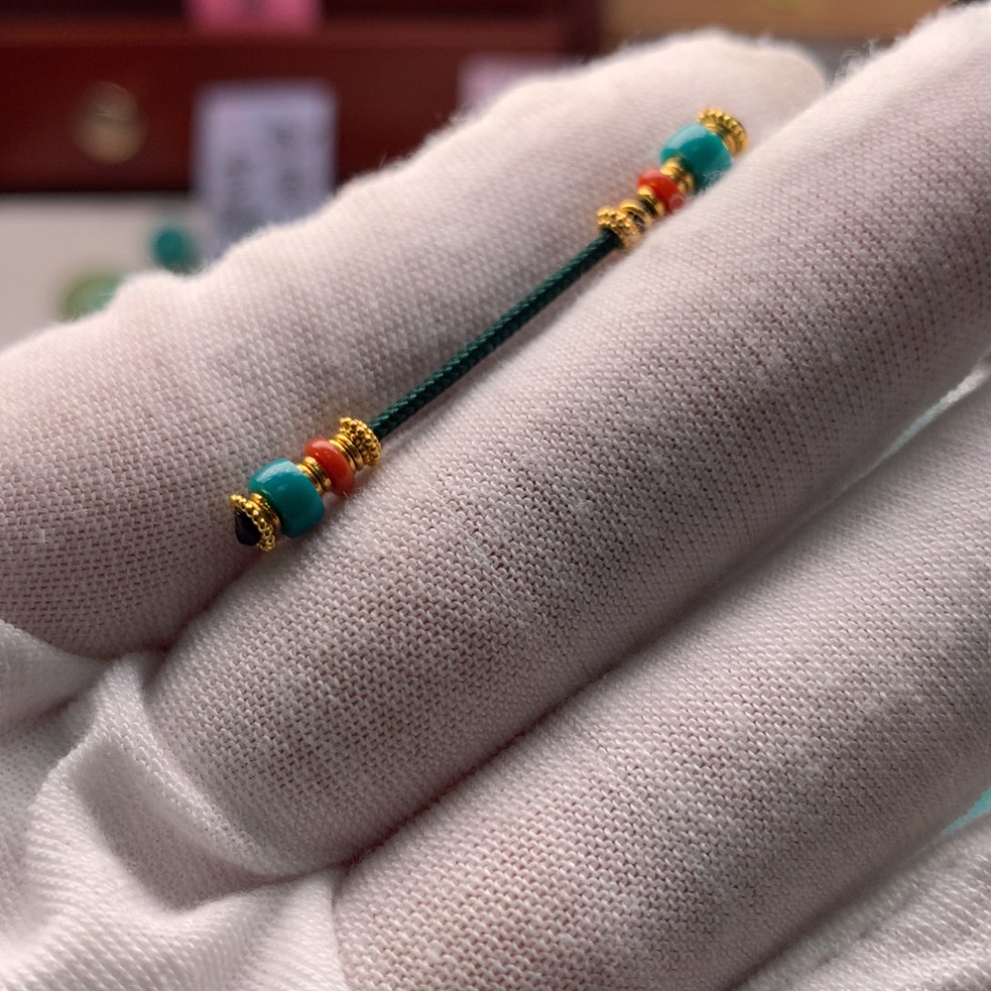 绿松石18K金镶嵌配饰