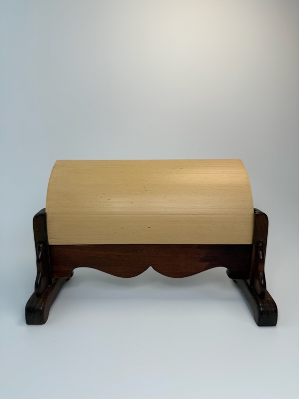 剔筠轩制留青带皮创作材料/带座驾/竹尽尺寸：长17.8cm宽9cm