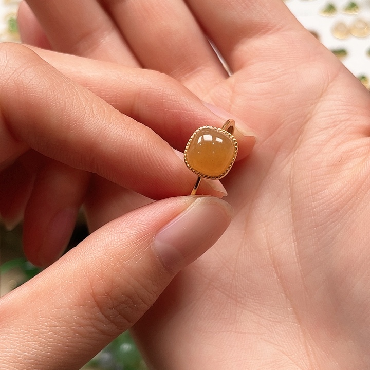 和田玉戒指银S925镶嵌